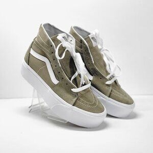 VANS UNISEX SK8-hi tapered platform sneakers  moss gray Size 8.5 NEW
